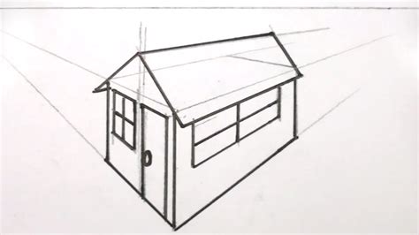 How To Draw A House 3d In Two Point Perspective Mat Youtube