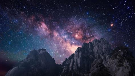 Milky Way Over The Rugged Mountains Backiee