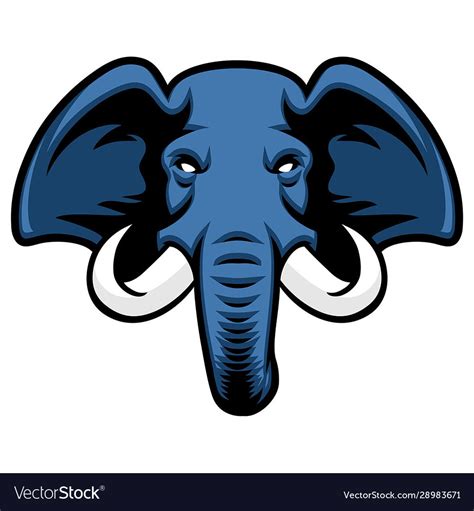 Elephant Head Mascot With Ivory Royalty Free Vector Image