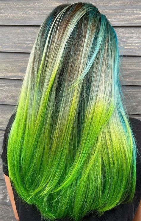 25 Creative Hair Colour Ideas To Inspire You Silver And Ombre Green