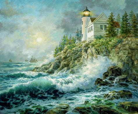 Bass Harbor Lighthouse Painting By Nicky Boehme Pixels