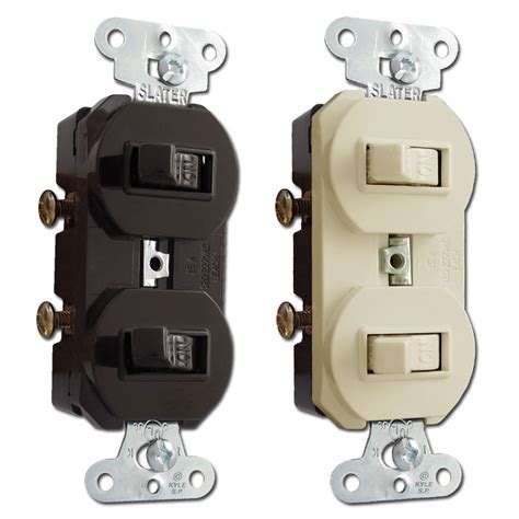 Ivory Horizontal Double Toggle Duplex Switches