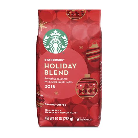 Starbucks Holiday Blend 2018 Medium Roast Ground Coffee 10 Oz Stand Up