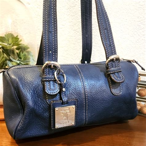 Tignanello Bags Tignanello Navy Blue Pebble Leather Shoulder Bag