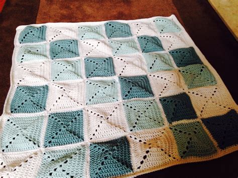 Solid Granny Square Baby Blanket Crochet Square Blanket Crochet