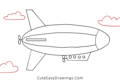 How To Draw An Airship Step By Step Cute Easy Drawings