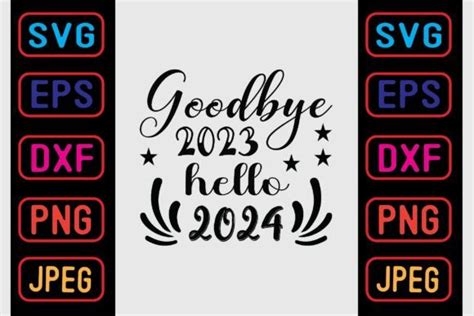 Goodbye 2023 Hello 2024 Illustration Par Craftbundle · Creative Fabrica