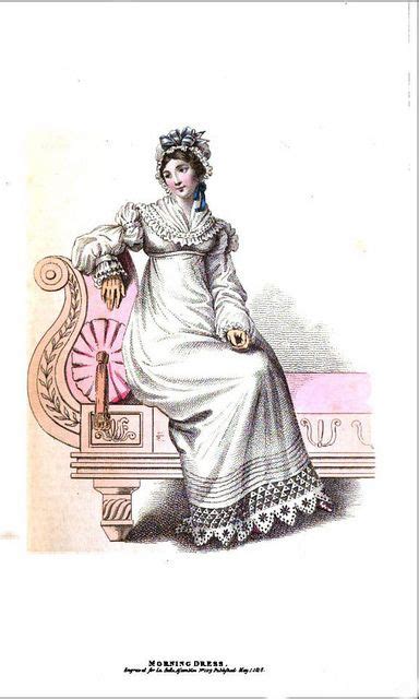 1818 Regency Fashion Plate Morning Dress La Belle Assemblee Magazine