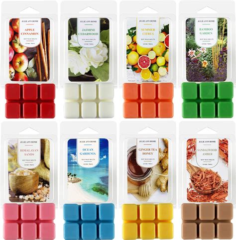Hand Poured Scented Soy Wax Melts Set Of 8 Assorted 25oz Wax Cubes