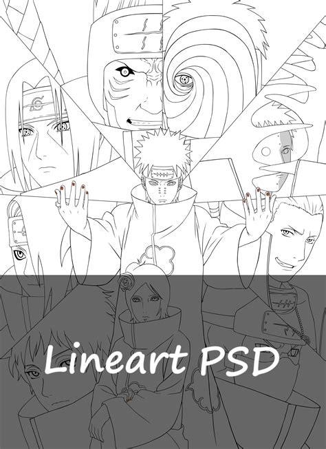 Naruto Artbook Akatsuki Lineart Psd By Rollando35 On Deviantart