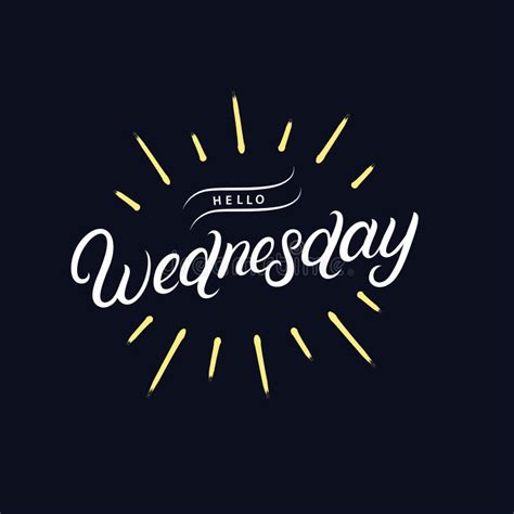 Hello Wednesday Hand Drawn Poster Typography Inspirational Quotes