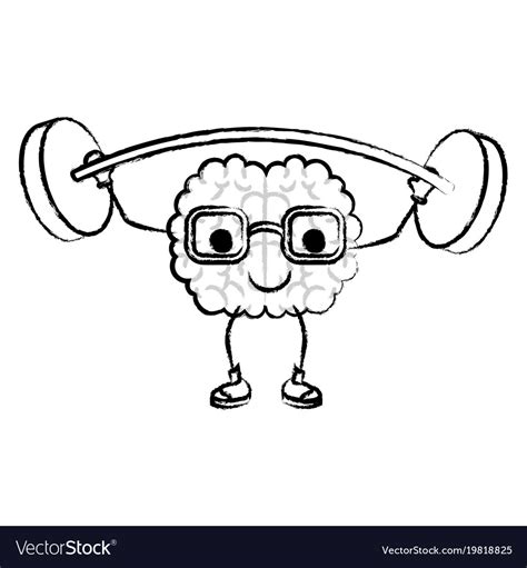Cartoon With Glasses Train The Brain With Calm Vector Image