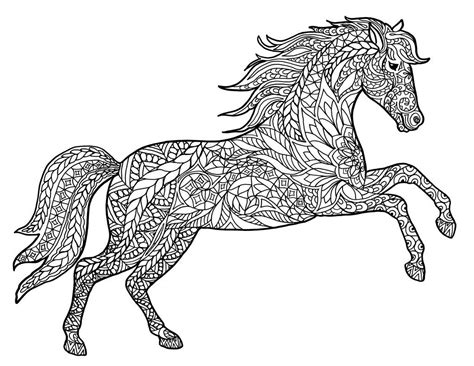 Realistic Hard Horse Coloring Pages - Hard coloring pages of realistic