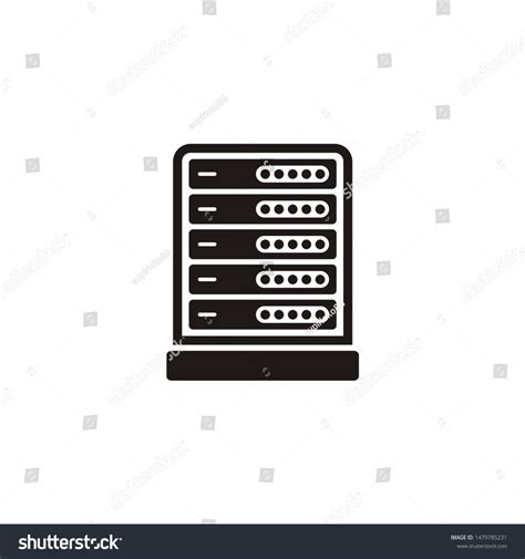 Server Rack Simple Icon Black White Vetor Stock Livre De Direitos