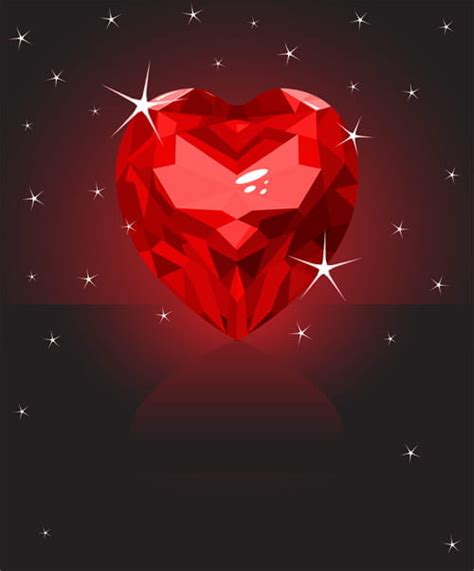 Shining Diamond Heart Valentines Day Cards Vector Eps UIDownload