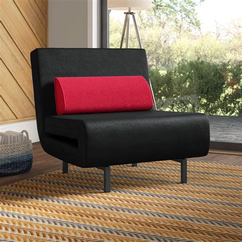 Red And Black Folding Sleeper Chair Super Modern Space Saving Furniture Design 