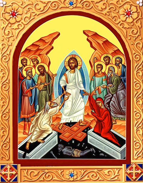 Eastern Orthodox Resurrection Painting By Munir Alawi