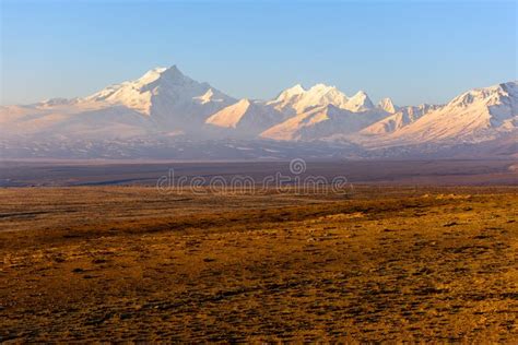 Himalaya Mountain Landscape The Tibetan Plateau Stock Photo Image Of