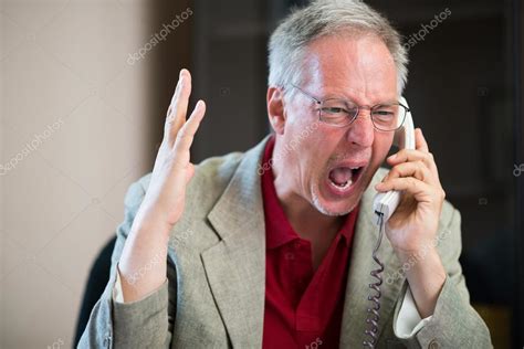 Angry Man Yelling On Phone Stock Photo By ©minervastock 82895530