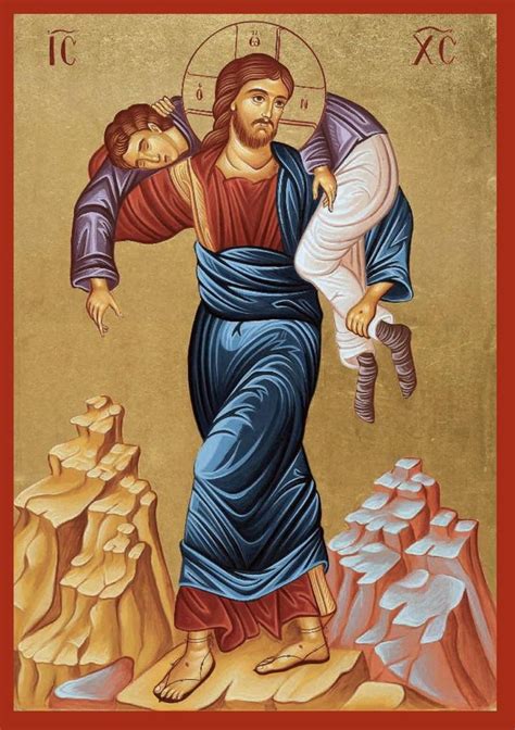 Hand Painted Byzantine Icon Of Jesus Christ The Good Shepherd In 2021