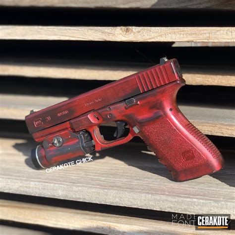 Custom Red On This Glock 20 Handgun By Melodie Yarbrough Cerakote