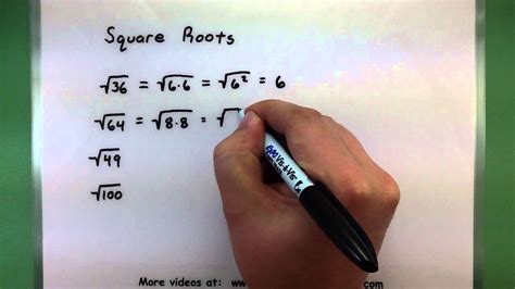 Basic Math Square Roots Youtube
