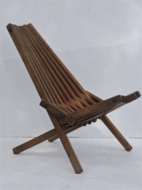 International shipping set for usps priority mail. Mid-20th Century Clamshell Design Slat Wood Folding Chair ...