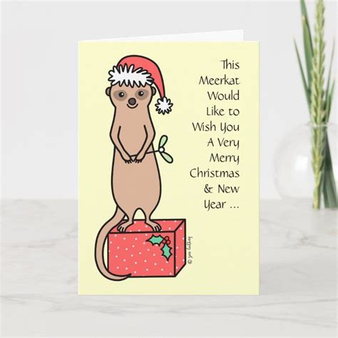 Christmas Meerkat Holiday Card Christmas Card Design Meerkat Very