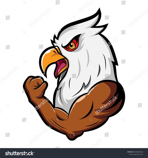 Cartoon Strong Eagle Mascot Design Stock Vector Royalty Free
