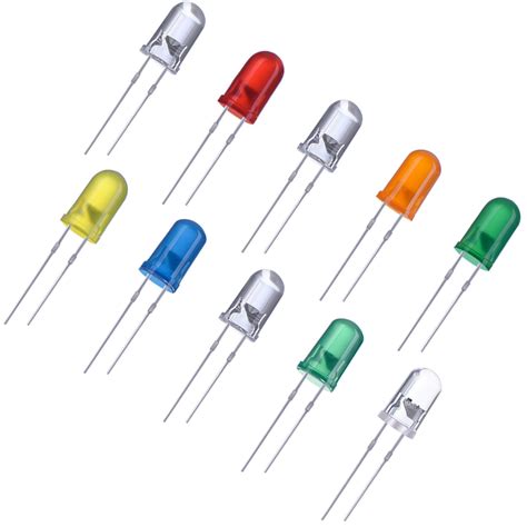 100 Pieces Clear Led Light Emitting Diodes Bulb Led Lamp 5 Mm Multicolor Amazonca