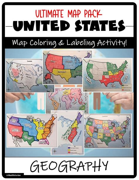 Us Maps And Geography The Ultimate Label And Color Maps Pack Student