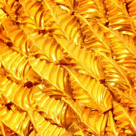 Gold Leaves Foil Wonderful Metallic Background Stock Image Image Of
