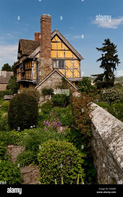 Elizabethan Timber Framed Historic Gatehouse And Gardens At Stokesay