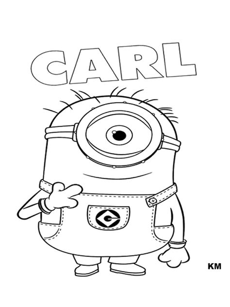 Minion Carl Coloring Page Funny Coloring Pages