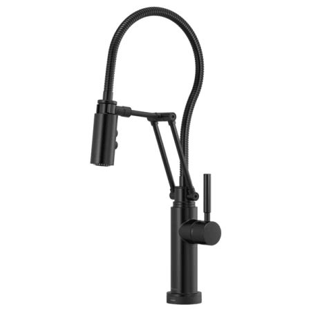 Another amazing technology in this faucet is its touch clean spray head which makes the operation rather easy. Brizo 64121LF-BL Matte Black Solna 1.8 GPM Pre-Rinse Pull ...