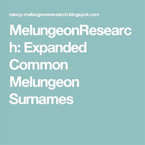 Melungeonresearch Expanded Common Melungeon Surnames Surnames