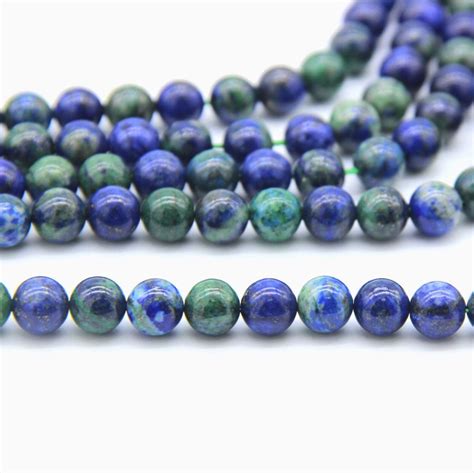 Natural Azurite Malachite Stone Beads Strand 6 Mm 8mm 10 Mm 12 Etsy