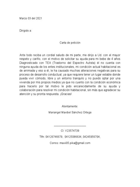 Carta De Peticion Pdf