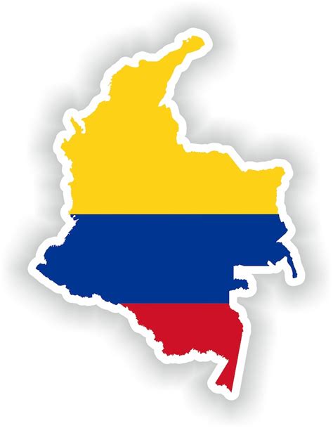 Colombia Mapa Bandera Silueta Pegatina Para El Libro Portátil Etsy México
