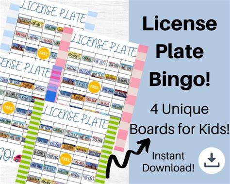 License Plate Bingo Road Trip Games Road Trip Printables For Etsy
