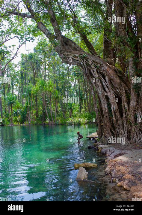 Green Water River New Ireland Island Laraibina Village Papua New