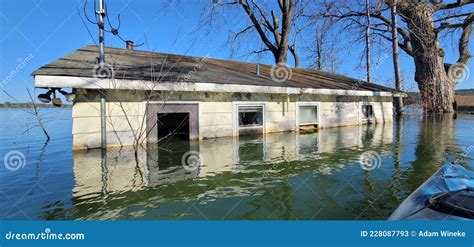 Flooded Home In Fish Lake Dane County Wisconsin Stock Image Image Of