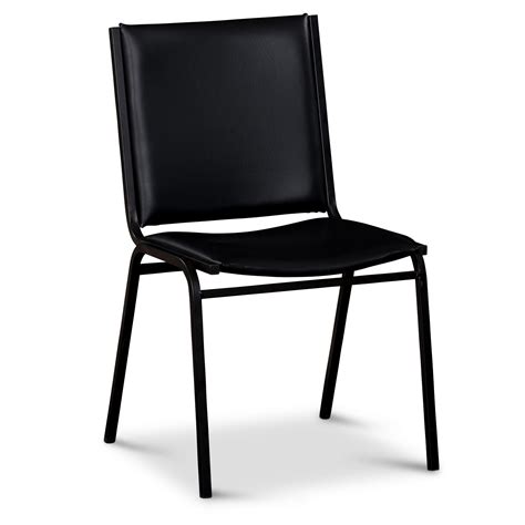 Black stacking utility chair (set of 4). black-stacking-chair