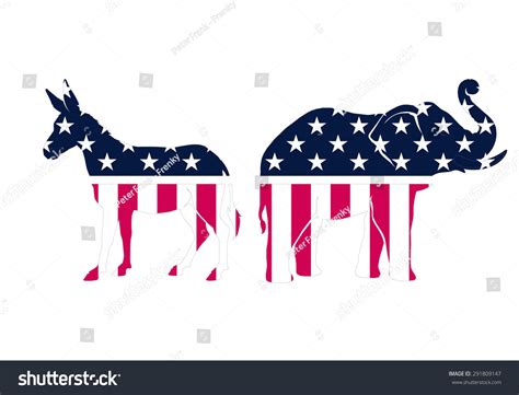 Usa Political Parties Symbols Democrats Repbublicans Stock Vector