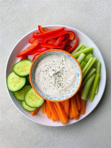Ranch Dip With Veggie Sticks The Weight Loss Academy