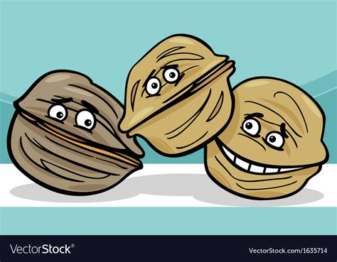 Walnuts Nuts Cartoon Royalty Free Vector Image