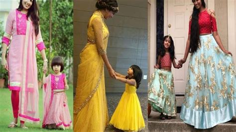 mother and daughter matching indian outfits for this diwali 2019 mom and daughter same dress