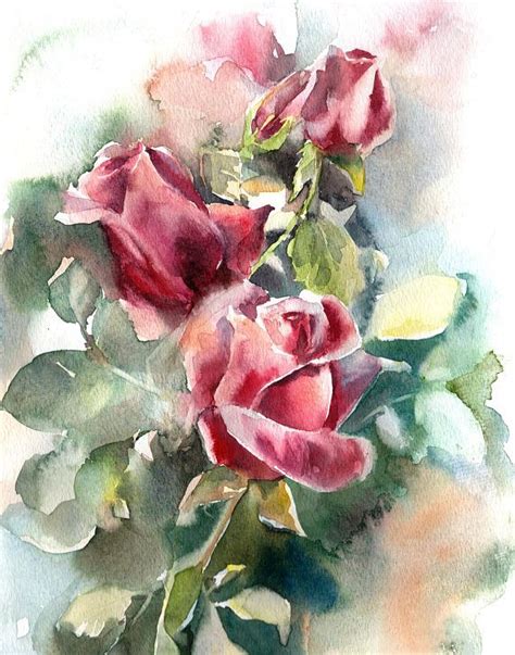 Fine Art Print From Original Watercolor Painting By Canotstop Roses
