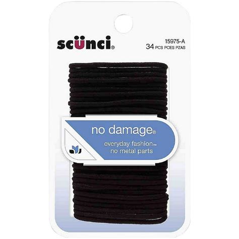 Scunci No Damage Hair Elastics Small Black 34 Ea Pack Of 2