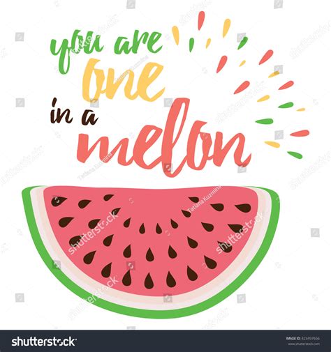 Emotional Love Print Watermelon Hand Writing Stock Vector 423497656